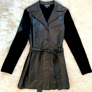 Classiques Entier Genuine Leather Sweater Coat- Small